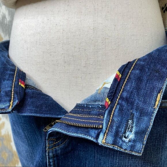 Ralph Lauren Distressed Indigo Denim Mini Skirt - Picture 14 of 16